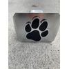 Paw Print Hitch Cover Solid Metal with Raised Chrome Metal Emblem 2"