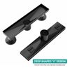 BARONAGE Linear Shower Drain 12 Inch Matte Black Rectangular Shower Floor Drain with Accessories