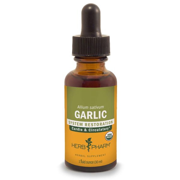 Herb Pharm Certified Organic Garlic Liquid Extract for Cardiovascular and Circulatory Support - 1 Ounce