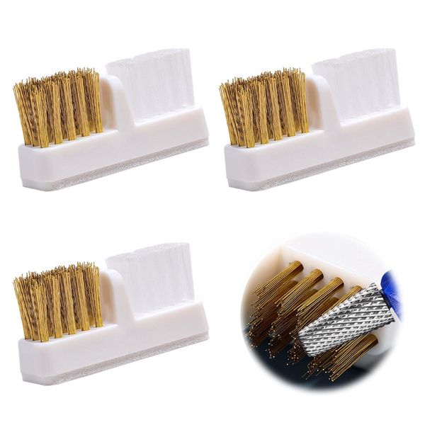 PAVIKE Whetstone Head Cleaning Brush (Pack of 3) Grinding Head Cleaning Brush Nail Drill Bit Cleaner Brush Wire Nail Bit Cleaner Nail Polish Grinding Head Cleaner Nail Drill Polishing Cleaner