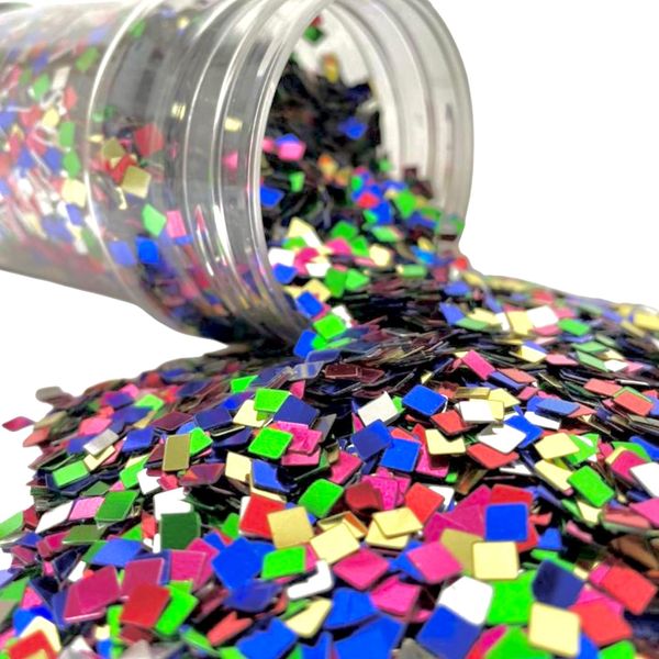 Multi-Coloured Square Confetti Jar