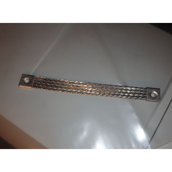 Earth Strap, Battery Lead, Cable, Flexible Tinned Copper Braided Connector 8"