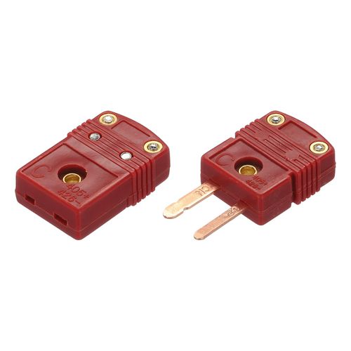 MECCANIXITY C Type Thermocouple Wire Connectors Female Male Plug Adapter High Temperature 220°C(428°F) for Thermocouple Sensor Probe Red 1 Set