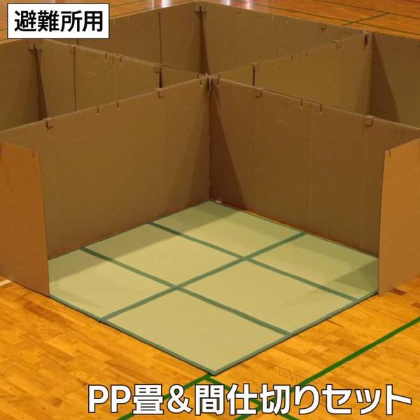 Disaster prevention partition set for evacuation shelters, 2m x 2m, disaster prevention mat, simple mat, tatami mattress, disaster prevention, evacuation, tatami mat, lightweight, compact, storage, water repellent, easy to clean, stain resistant, PP tatam