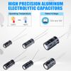 Glarks 300Pcs 15 Value 0.1uF - 470uF Electrolytic Capacitors Assortment Kit