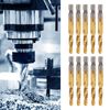 M6 Tap Drill Bit Set, 10PCS Tapping Bits 6mm M6 Combination Drill Taps Bit Set Hex Shank Screw Taps