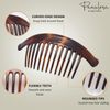 Parcelona French Arch Extra Large Tortoise Brown Shell 13 Teeth Interlocking Side Hair Comb Pair