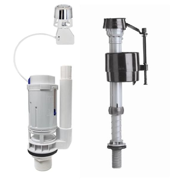 Fluidmaster 4550073 550 Button WC Fill/Flush Valve Kit, White,Black,Grey