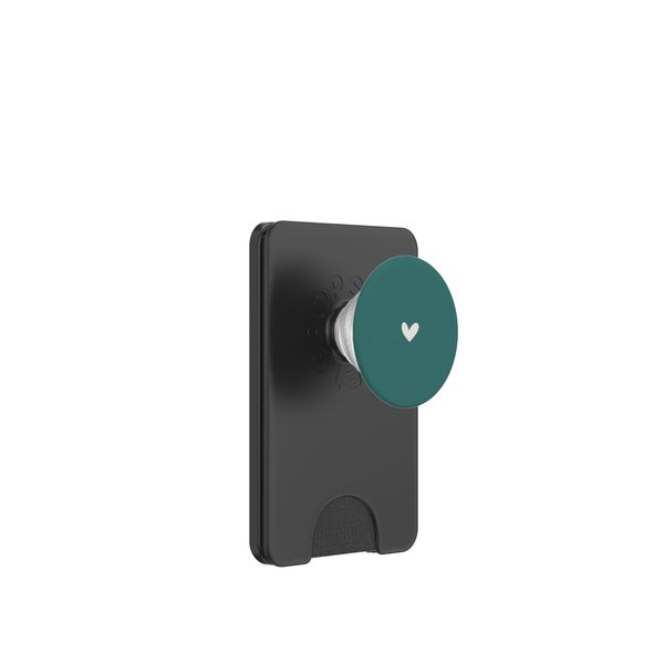 Dark Jade Green - Cute Simple Chic Boho Hand Drawn Heart PopSockets PopWallet for MagSafe