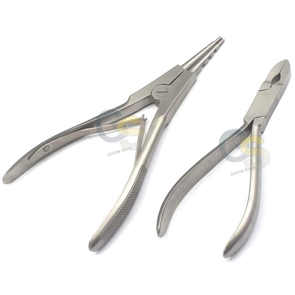 G.S Body Piercing Tools Ring Opening Pliers 7" & Closing Pliers Forceps 5 1/2"