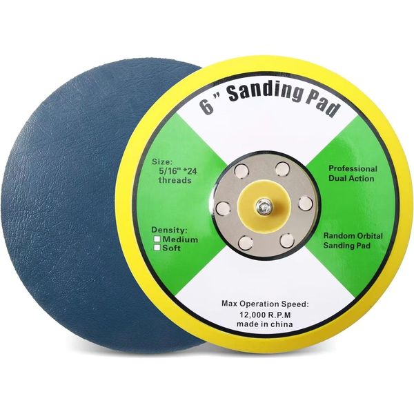 (Qty-3) 6" DA PSA SANDING BACKUP BACKING PAD SANDERS