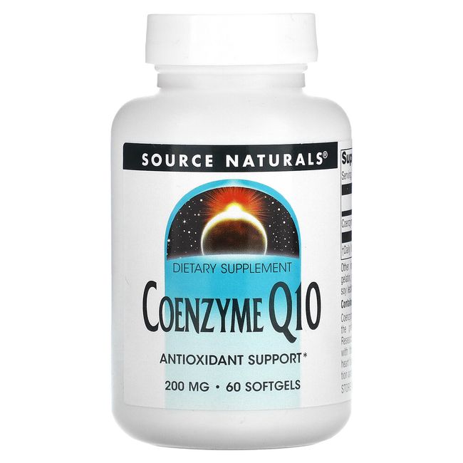 Source Naturals Coenzyme Q10 200 mg 60 Softgels Dairy-Free, Egg-Free,