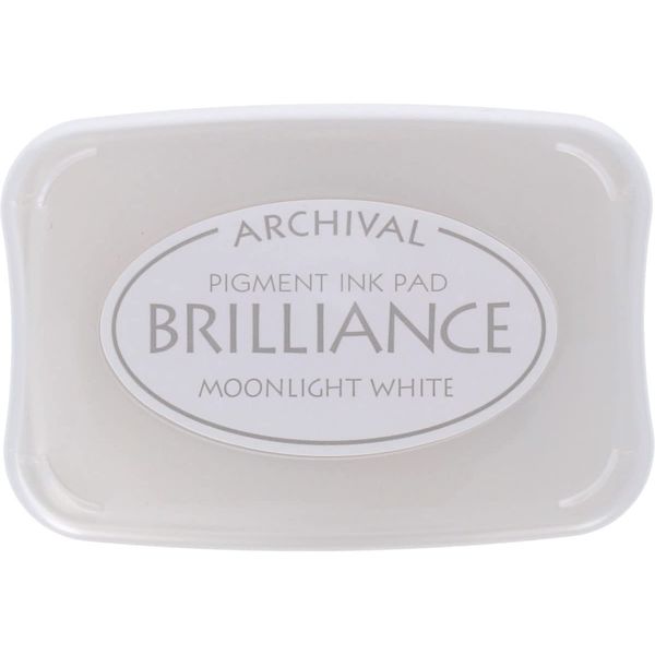 Tsukineko Brilliance Ink Pad, Moonlight White,BIP80