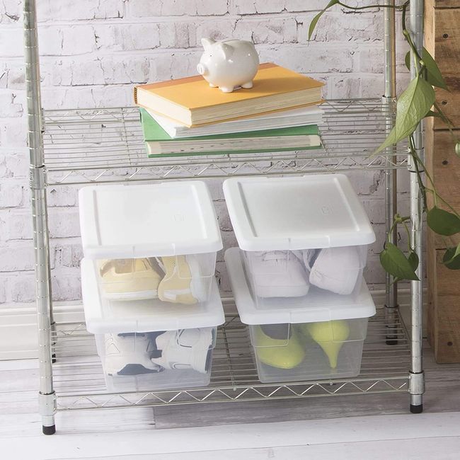 Sterilite 6-Quart Clear Storage Tote with White Lid