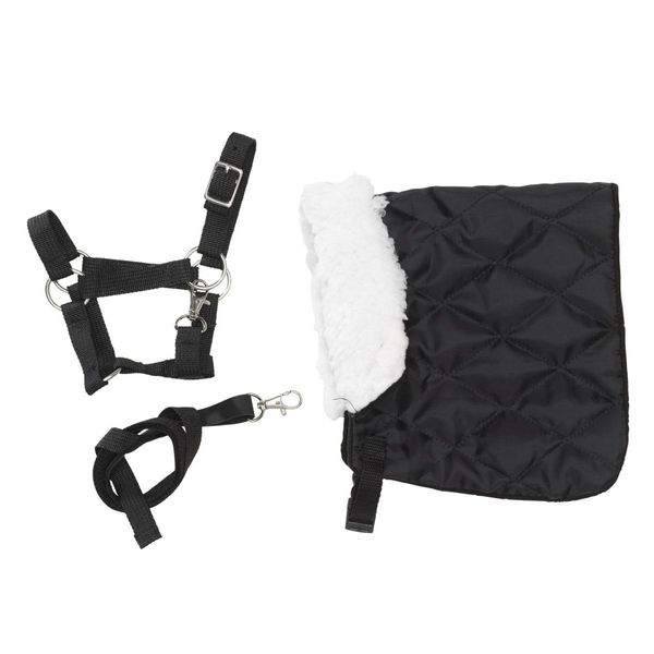 Panduro Hobby Horse Accessories | 40 x 20 cm Blanket and Halter | Accessories for Horse | Black