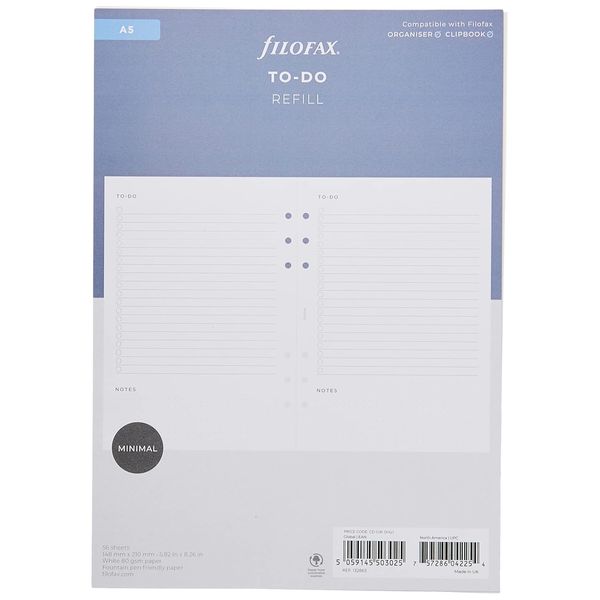 Filofax Minimal to Do Organiser Refill - A5, 132863