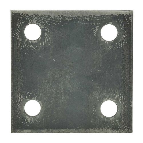 4" x 4" x 1/4" Hot Rolled A36 Steel Base Plate with (4) 7/16" Holes for 3/8" Bolts - Custom Fabricated