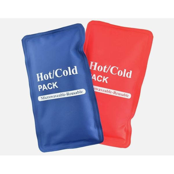 Reusable Hot Cold Ice Gel Pack - First Aid Hot/Cold Sports Ice Pack for Back Pain Relief (Twin Pack)