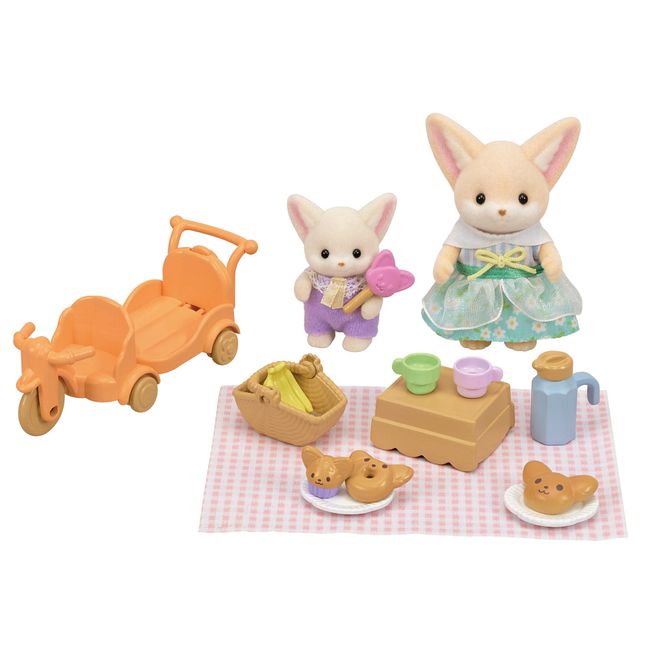 EPOCH Sylvanian Families DF-24 Fennec Fox: Getting Along Picnic Doll and Furniture Set, Safety Toy Mark Certified, Toy for Ages 3 Years and Up, Dollhouse