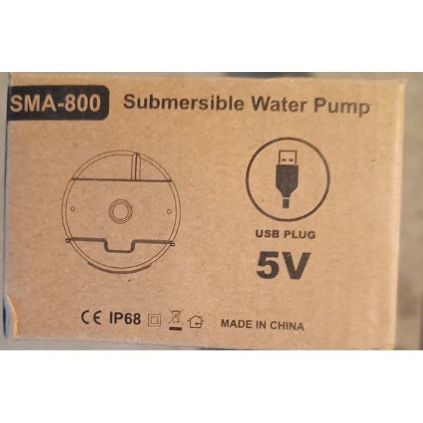 Submersible pet water fountain pump model SMA-800, new