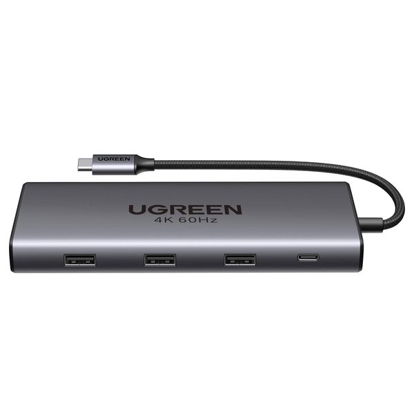 UGREEN Revodok Pro 109-usb Hub type-c 9 in 1 USB C Hub 10Gbps USB-C 3.2 & USB-A3.2 High Speed Transfer Port 4K@60Hz HDMI Output 100W PD Fast Charge 1Gbps Ethernet with SD/TF Card Reader for MacBook