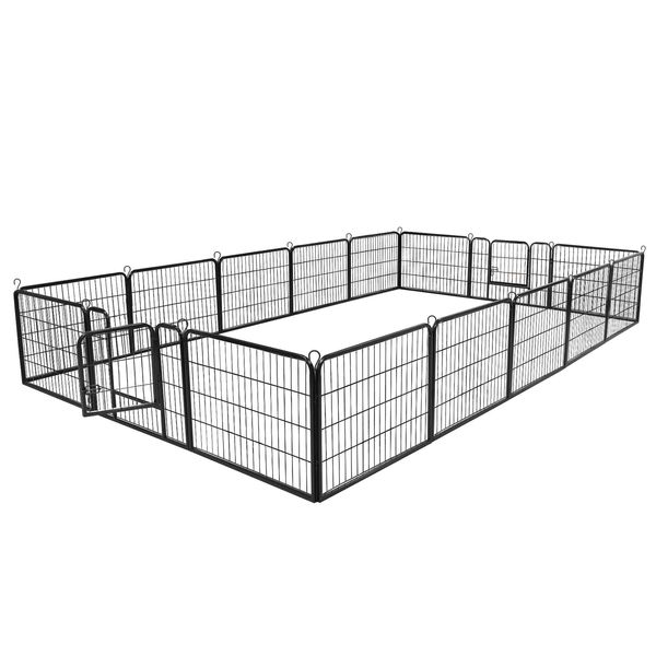 Detachable Dog Kennel Exercise 16 Panel Playpen Multiple Shape Safe For Pet 24"