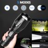 2-Pack Super-Bright 90000LM Light Lamp LED Tactical Flashlight 5 Modes Zoomable