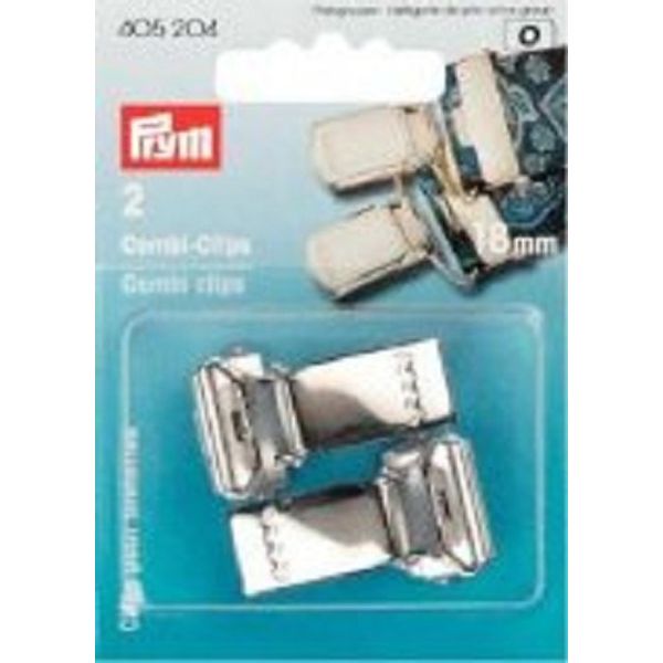Prym Combi Clips, Polyester, Silver, 18 mm, Colour, 2 Pcs