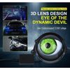 LED Dynamic Pupil Devil Eyes Remote Control Projector Lens Headlight 33 Modes 2X