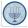 Creative Converting 345757 Hanukkah Celebration Dessert Plates, 7", Multi-Color
