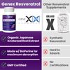 GENEX 1500mg Resveratrol with BioPerine for Absorption (3 Pack) | Organic Trans-Resveratrol Capsules from Japanese Knotweed, Antioxidant Supplement for Healthy Aging