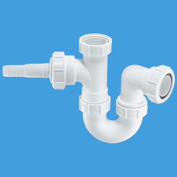 McAlpine WM2 Sink Trap with Horizontal Nozzle, White