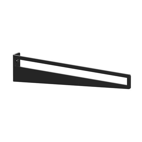 Knape & Vogt Black Steel Decorative Shelf Brackets, 12.57 in. L x 1.13 in. W x 2.50 in. H, Holds Up to 200 lbs. per Pair, Mid-Century Modern, Arts & Crafts, Art Deco, Industrial Style