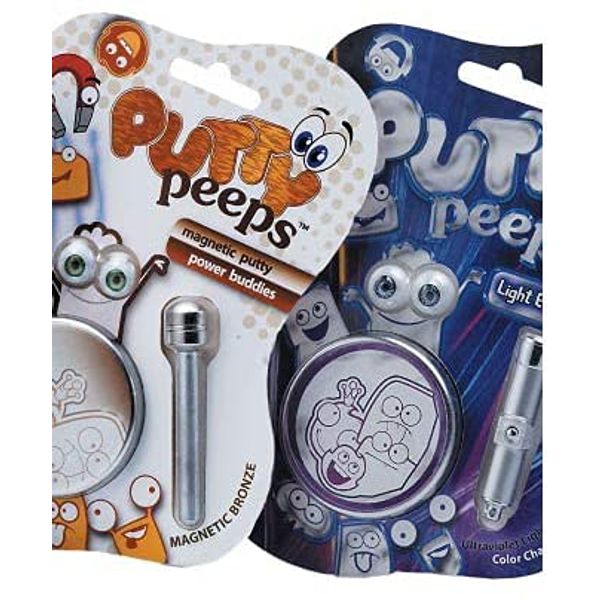 Putty Peeps - Sensory Putty Toy Kit for Kids (Magnetic Bronze and UV Blue)