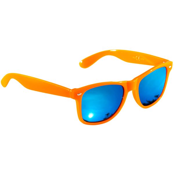 Orange Blue Mirror Sunglasses For Men Women Unisex | Full UV400 Protection | Classic Festival Beach Party Designer Style