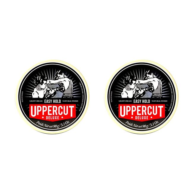 Uppercut Deluxe Easy Hold Hair Putty For Men, Light Hold, Natural Finish Water-Based Pomade For Men Washes Out Easily 2 x 90g