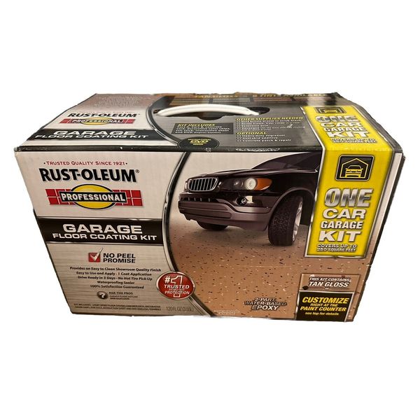 Rust-Oleum 1 Car Garage Floor Coating Kit 250 SQ Feet Tan High Gloss