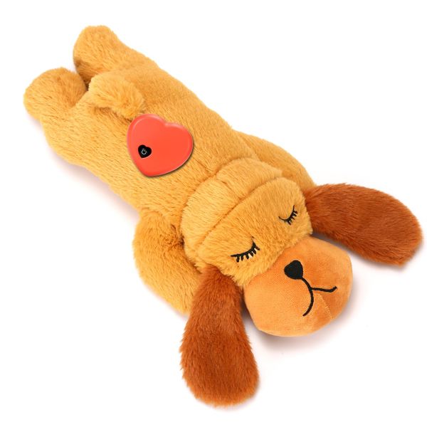 Dog Heartbeat Toy, Heartbeat Stuffed Animal for Dogs, Separation Anxiety Relief and Calming Aid, Puppy Sleeping Aid Plush Pillow Toy, Comfort Hug Snuggle for Small Medium Dogs Cats