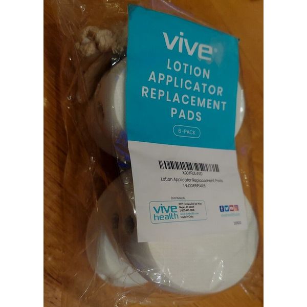 Vive Lotion Applicator for Your Back - Replacement Pads - 6-Pack - NEW