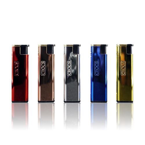 Crocs Metal Pocket Lighter, Wind Resistant Torch Lighter Windproof Candle Lighter, Butane Refillable Lighters for Candle, Sleek Metal Finish Cool Lighters - 5 Pack