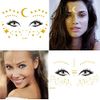 Rosymormor 14 Sheets Face Temporary Tattoos, Face Stickers Gold Metallic Temporary Transfer Glitter Fake Tattoos, Freckle Stickers for Women Girls Festival Halloween Makeup Dancer Costume Parties