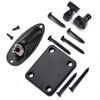 Hapihom Electric Guitar Roller String Tree String Retainer Neck Plate Loaded Jack Socket Plate For Guitar Replacement Parts (black)