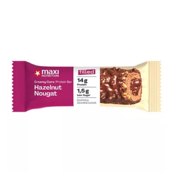 Maxi Nutrition Creamy Core Hazelnut Nougat Protein Bar 45G 12S