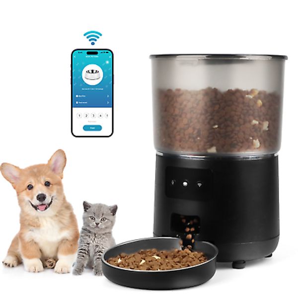 4L w/ Automatic Pet Feeder Smart Cat Dog Food Capacity Removable food