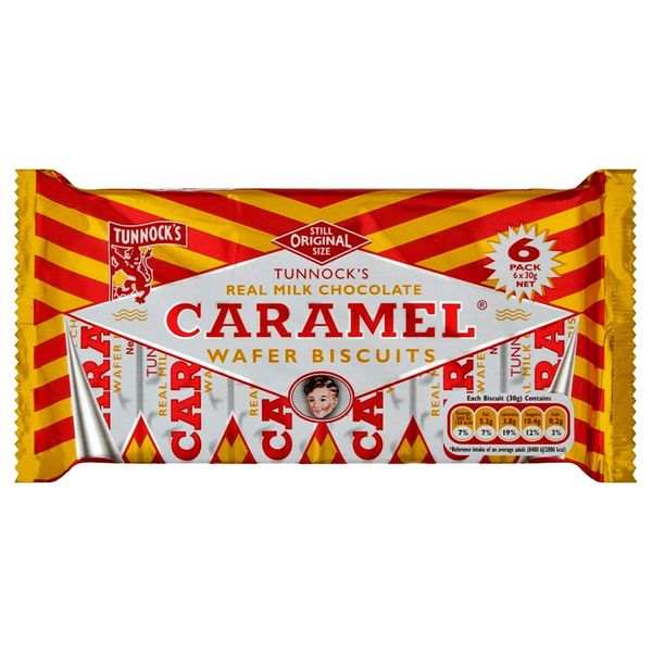 Tunnock's Real Milk Chocolate Caramel Wafer Biscuits 6 x 30g