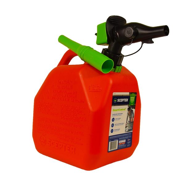 Scepter FR1G252 Fuel Container with Spill Proof Smart Control Spout with Bonus Funnel, Red Gas Can, 2 Gallon