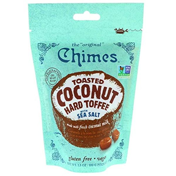 Chimes Toasted Coconut Toffee with Sea Salt Candy, Pack of 3 - 3.5 Ounce each