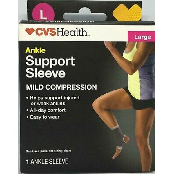 2 CVS Health Ankle Support Sleeves Mild Brace Compression Large New in Boxes L