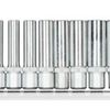 GEDORE Red Socket Spanner Inserts 1/4 Inch Hexagonal Metric Long on Terminal Strip 12 Pieces