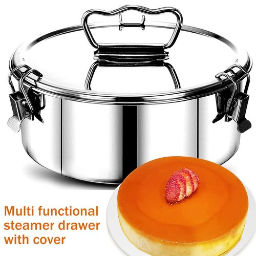 OKYMOTOR Flan Mold with Lid,Flanera Flan Mold 7.5×7.5×3in,Capacity 1.5 QT Baking Flan Maker,Flan Pan Stainless Steel with Lid and Handle for Fast Pot Making Cheesecake Cupcake Pudding